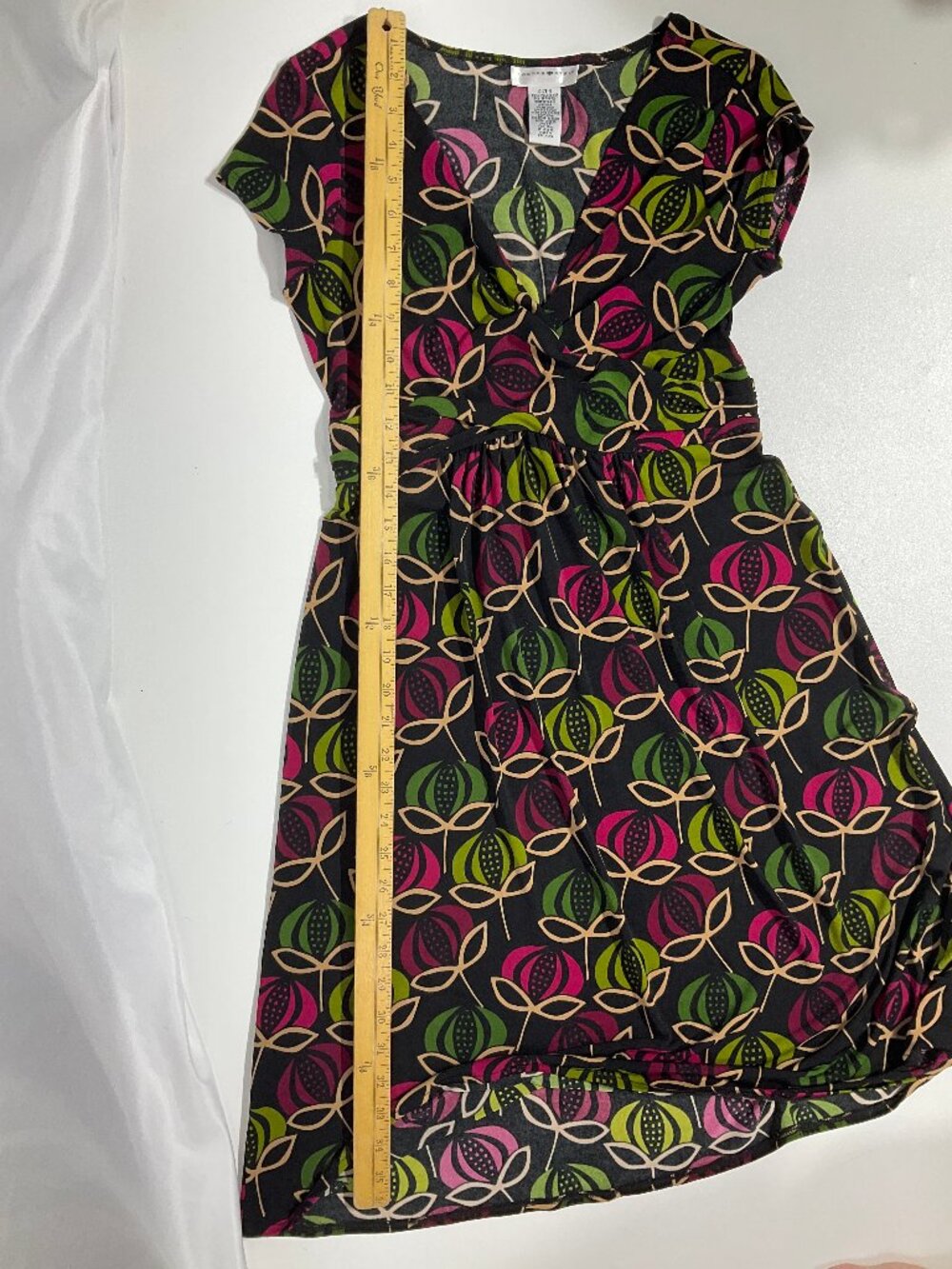 London Style Sz 6 Vneck Cap Sleeve Fit and Flare Womens Dress Pomegranate Pink - Picture 9 of 11
